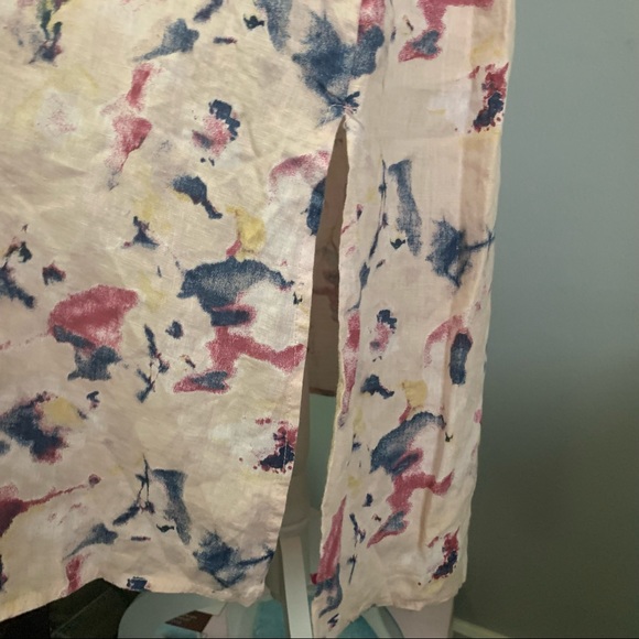 BELLAMBRA DUSTY PINK FLORAL LINEN MIDI DRESS SIZE L - Picture 8 of 10